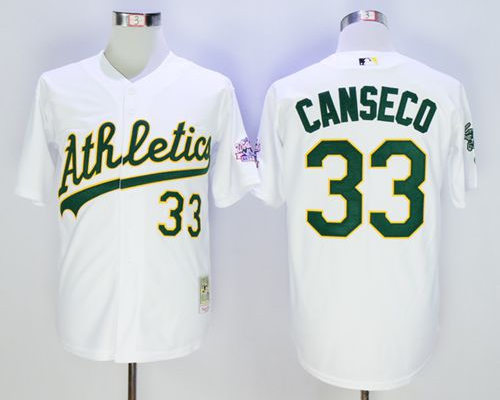 Athletics 33 Jose Canseco White Throwback Jersey