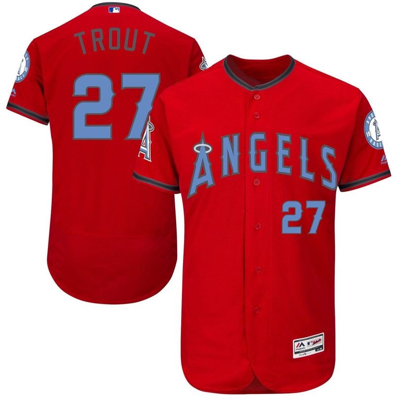 Angels 27 Mike Trout Red 2016 Father's Day Flexbase Jersey