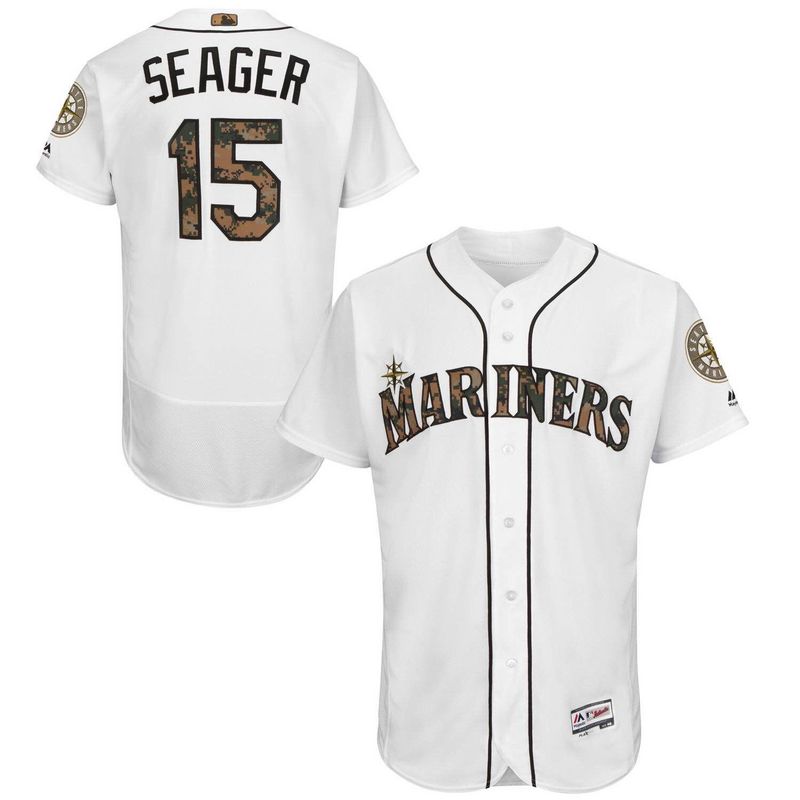 Mariners 15 Kyle Seager White 2016 Memorial Day Flexbase Jersey