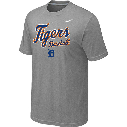 Nike MLB Detroit Tigers 2014 Home Practice T-Shirt Lt.Grey