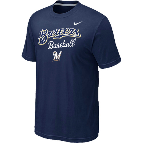Nike MLB Milwaukee Brewers 2014 Home Practice T-Shirt D.Blue