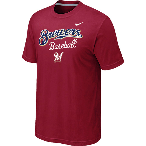 Nike MLB Milwaukee Brewers 2014 Home Practice T-Shirt Red