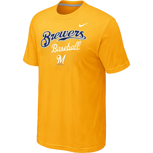 Nike MLB Milwaukee Brewers 2014 Home Practice T-Shirt Yellow