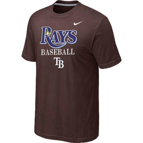 Nike MLB Tampa Bay Rays 2014 Home Practice T-Shirt Brown