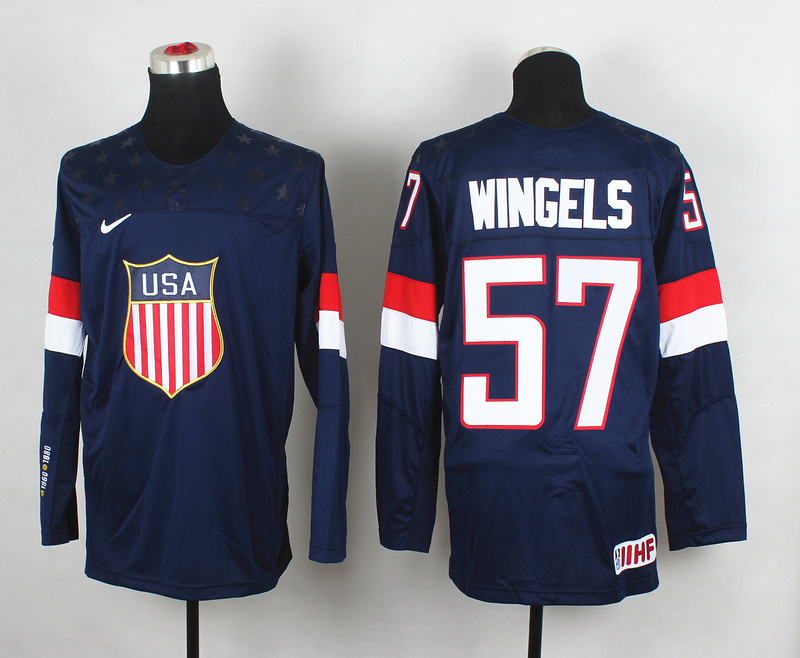 USA 57 Wingels Blue 2014 Olympics Jerseys