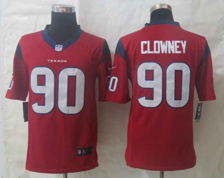 Nike Texans 90 Clowney Red Game Jerseys