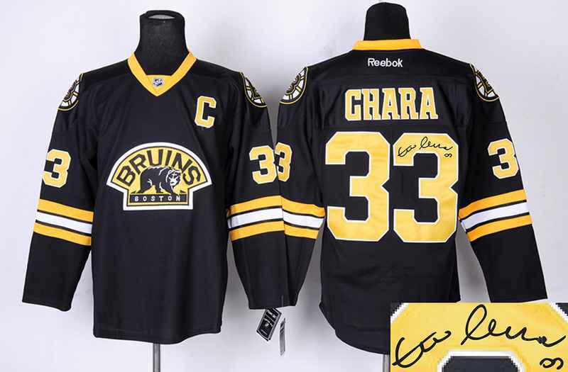 Bruins 33 Chara Black Classic Signature Edition Jerseys