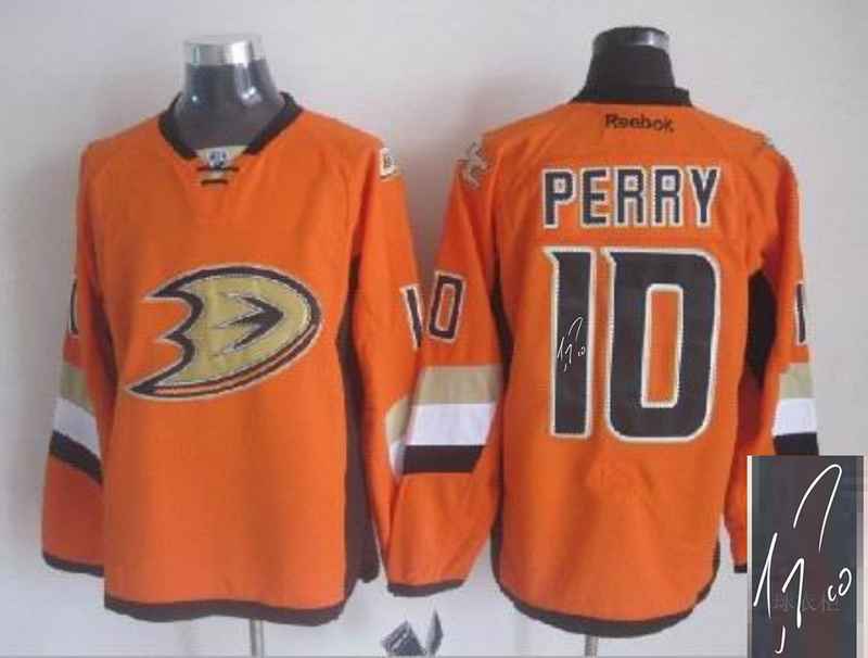 Ducks 10 Perry Orange Signature Edition Jerseys