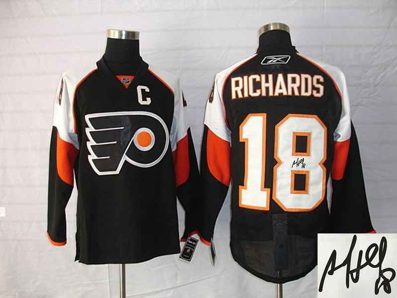 Flyers 18 Richards Black Signature Edition Jerseys