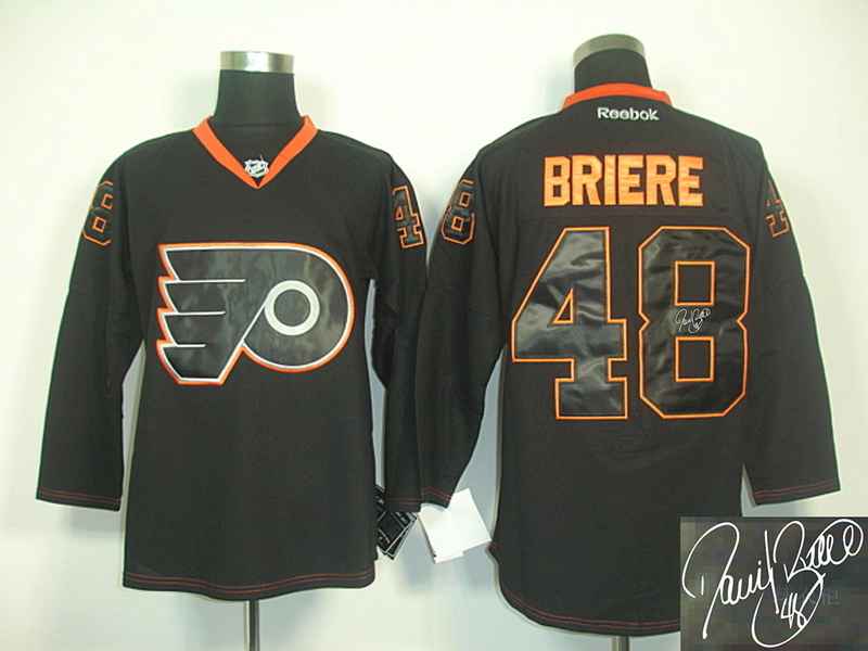 Flyers 48 Briere Black Ice Signature Edition Jerseys