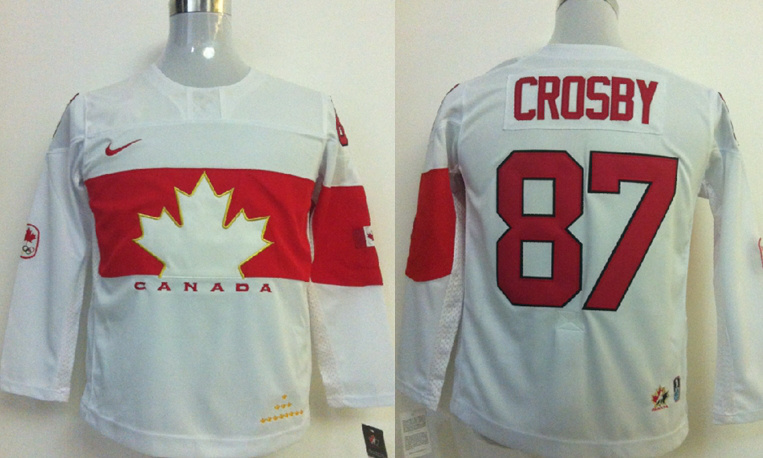 Canada 87 Crosby White Youth Jersey
