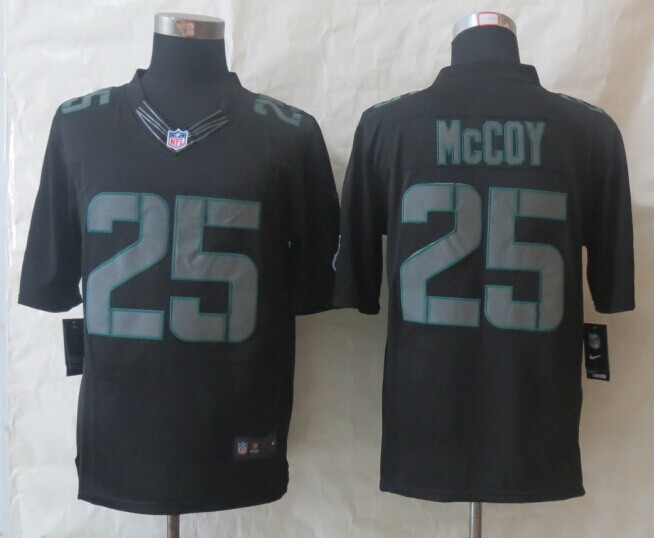 Nike Eagles 25 McCoy Impact Limited Black Jerseys