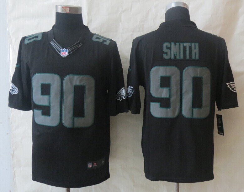 Nike Eagles 90 Smith Impact Limited Black Jerseys