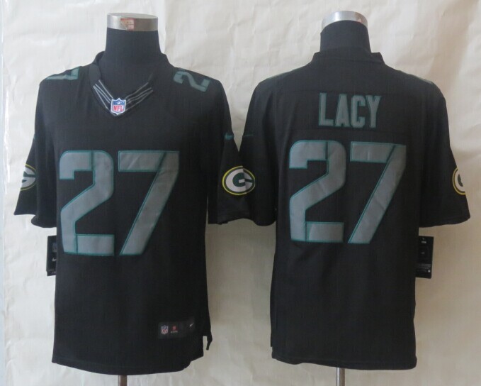 Nike Packers 27 Lacy Impact Limited Black Jerseys