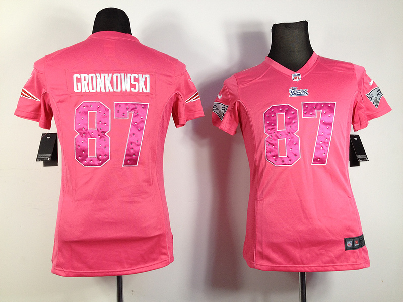 Nike Patriots 87 Gronkowski Pink Women Jerseys