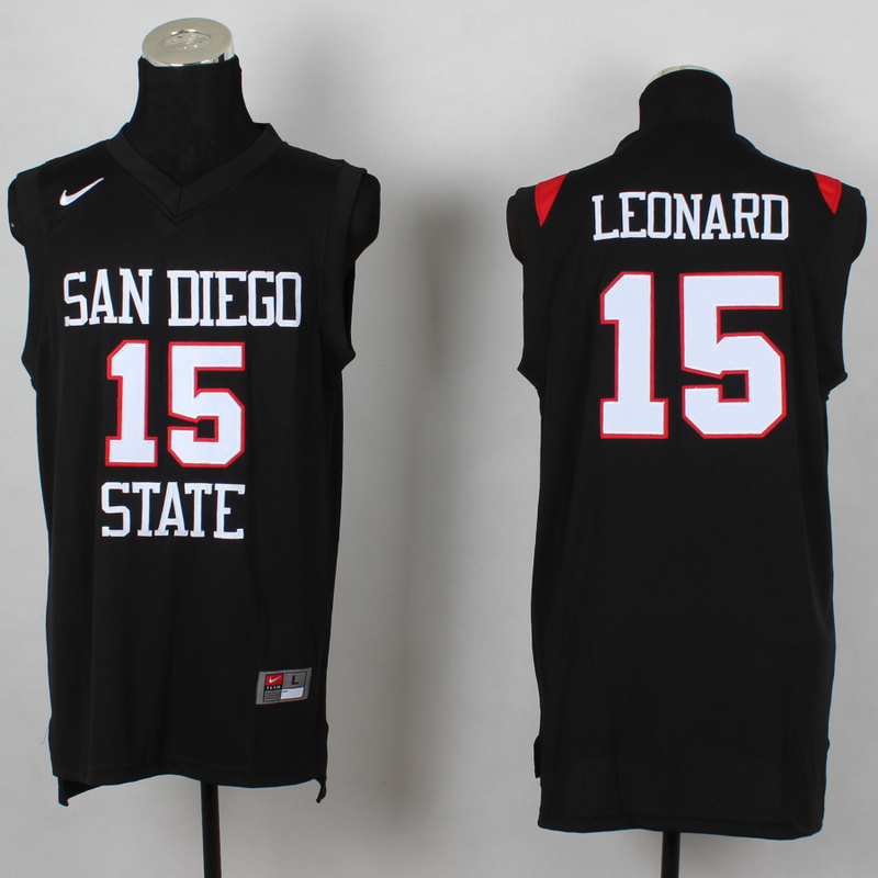 Nike San Diego State 15 Leonard Black College Jerseys