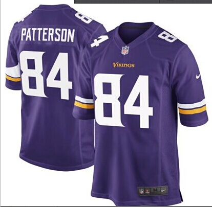 Nike Vikings 84 Patterson Purple Game Jerseys