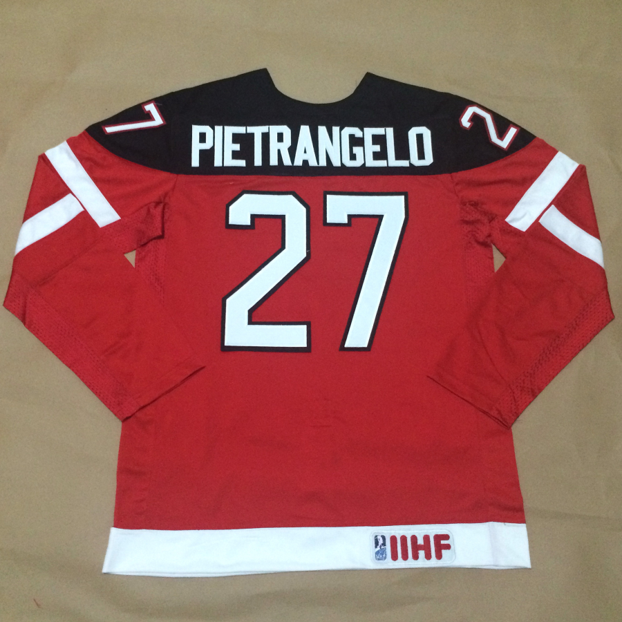 Canada 27 Pietragelo Red 100th Celebration Jerseys