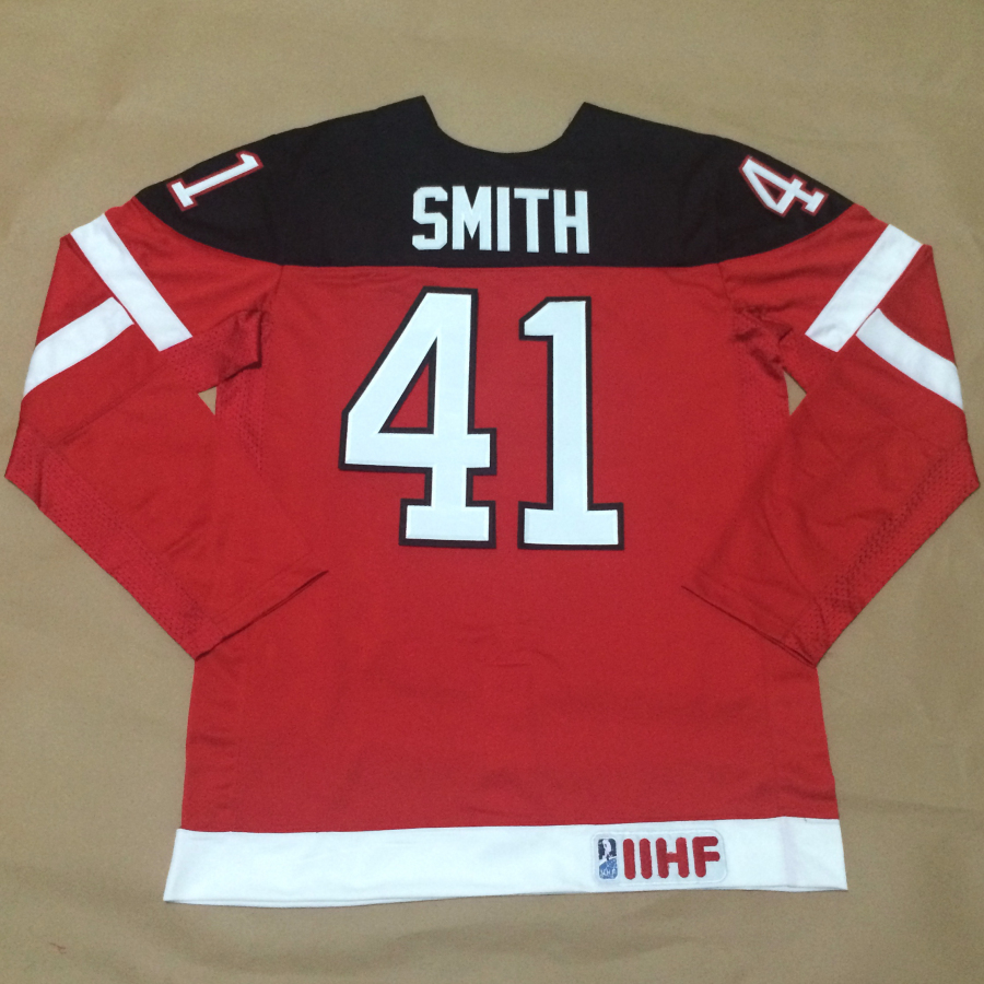 Canada 41 Smith Red 100th Celebration Jerseys