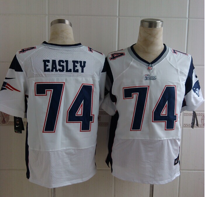 Nike Patriots 74 Easley White Elite Jerseys