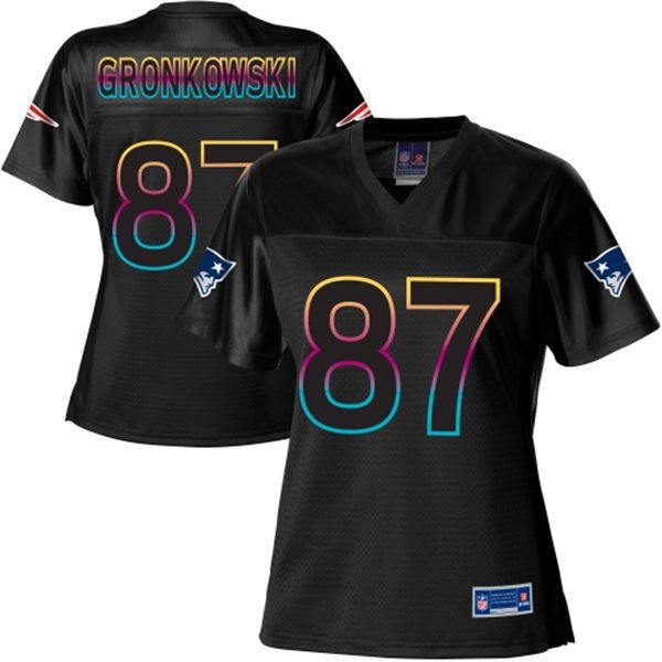 Nike Patriots 87 Gronkowski Black Fashion Women Jerseys