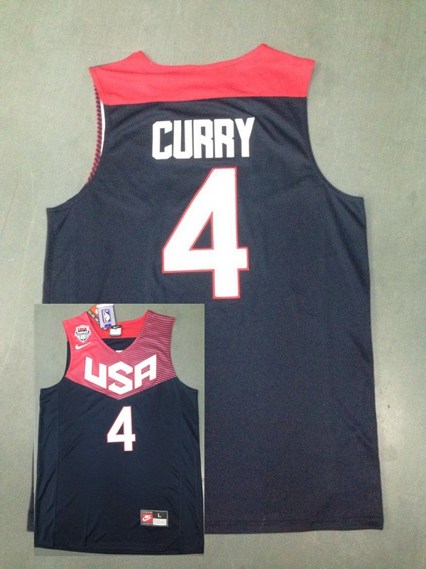 USA 4 Curry Blue 2014 Jerseys