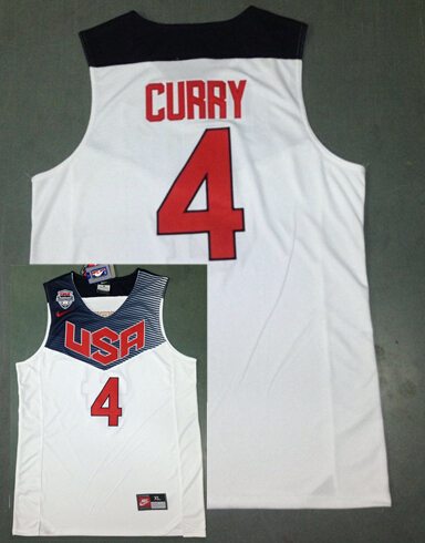 USA 4 Curry White 2014 Jerseys