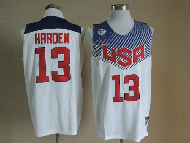USA Basketball 2014 Dream Team 13 Harden White Jerseys
