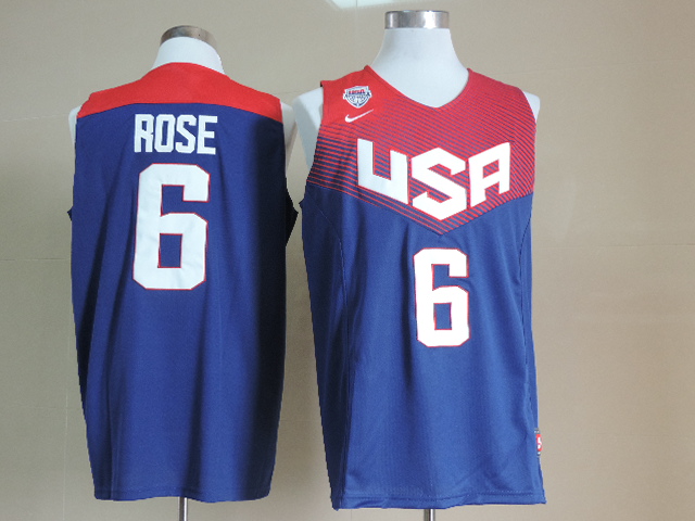 USA Basketball 2014 Dream Team 6 Rose Blue Jerseys