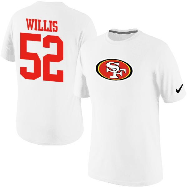 Nike 49ers 52 Willis White Fashion T Shirts