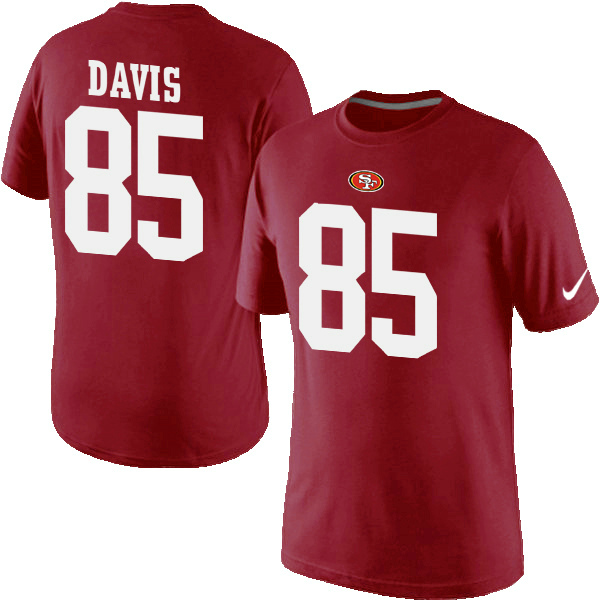 Nike 49ers 85 Davis Red Fashion T Shirt2