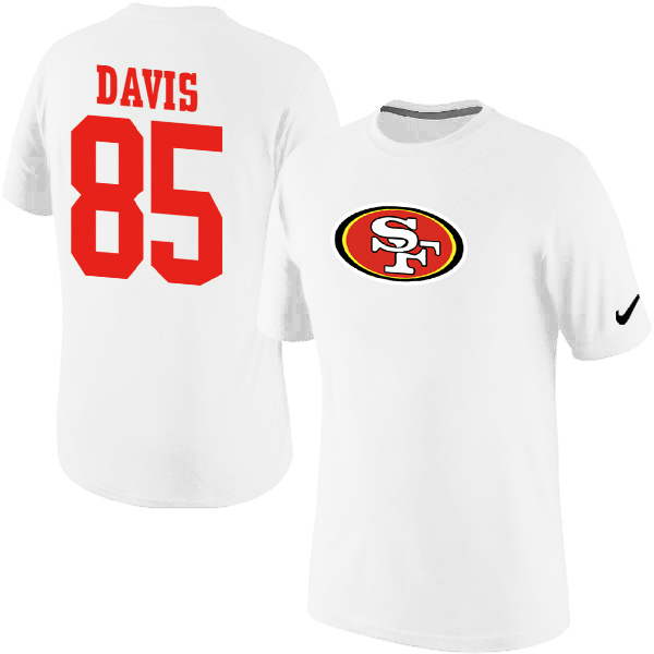 Nike 49ers 85 Davis White Fashion T Shirts