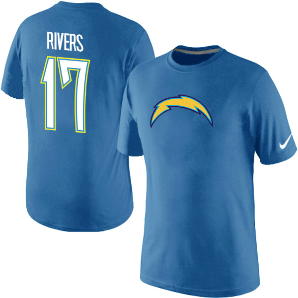 Nike Chargers 17 Rivers Baby Blue Fashion T Shirt