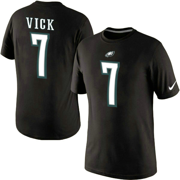 Nike Eagles 7 Vick Black Fashion T Shirt2