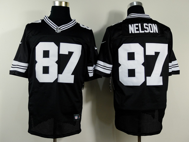 Nike Packers 87 Jordy Nelson Black Elite Jersey