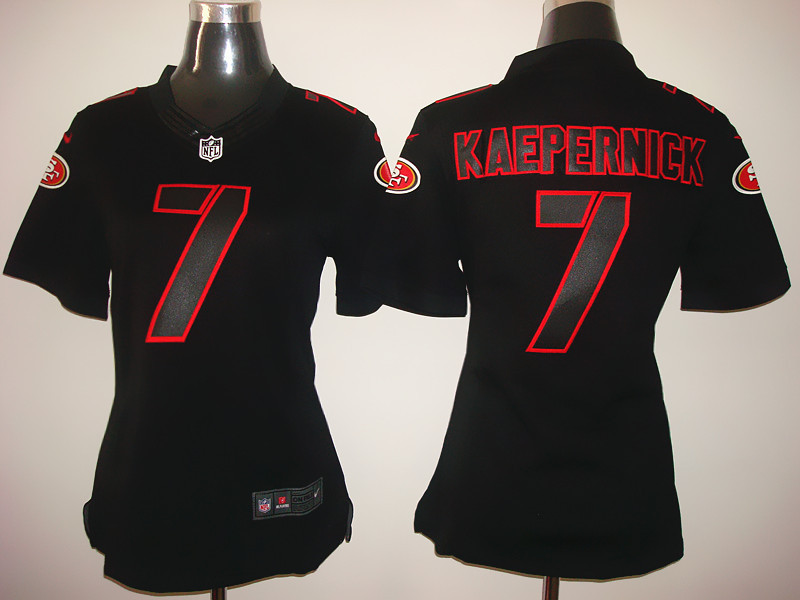 Nike 49ers 7 Kaepernick Black Impact Women Limited Jerseys