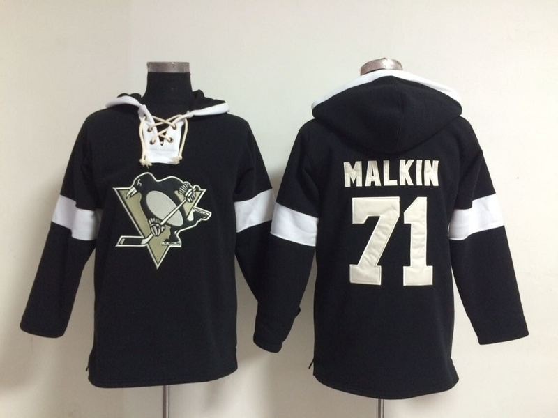 Penguins 71 Evgeni Malkin Black All Stitched Hooded Sweatshirt