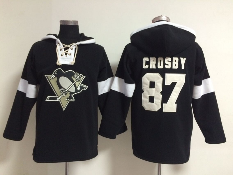 Penguins 87 Sidney Crosby Black All Stitched Hooded Sweatshirt