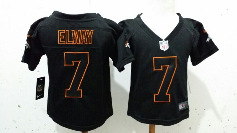 Nike Broncos 7 Elway Black Toddler Game Jerseys