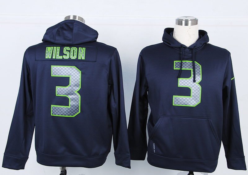 Nike Seahawks 3 Wilson Blue Pullover Hoodie