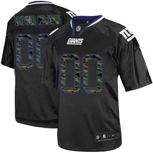 Nike New York Giants Customized Elite Camo Black Jerseys