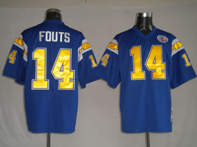 San Diego Chargers 14 Dan Fouts Blue throwback Jerseys
