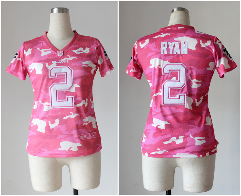 Nike Falcons 2 Ryan Pink Camo Women Jerseys