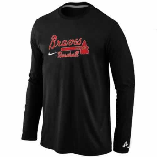Atlanta Braves Crimson Long Sleeve T-Shirt Black