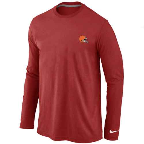 Cleveland Browns Sideline Legend Authentic Logo Long Sleeve T-Shirt Red