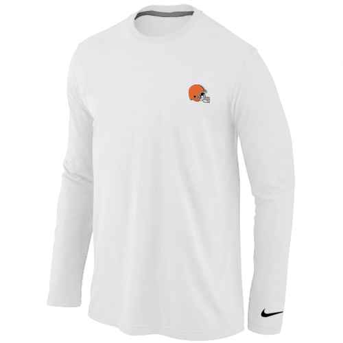 Cleveland Browns Sideline Legend Authentic Logo Long Sleeve T-Shirt White