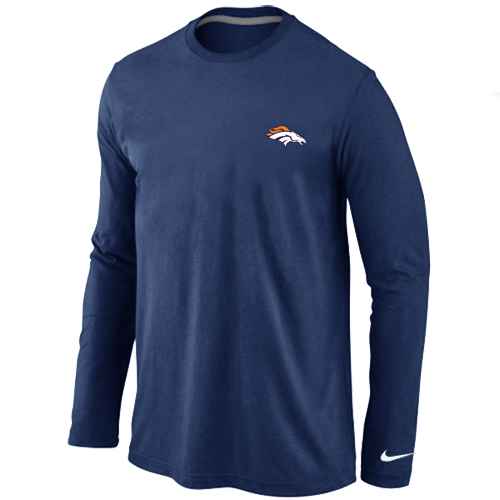 Denver Broncos Logo Long Sleeve T-Shirt D.Blue
