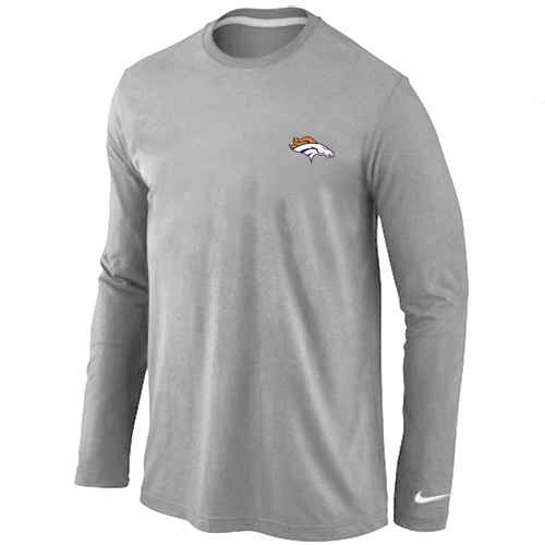 Denver Broncos Logo Long Sleeve T-Shirt Grey