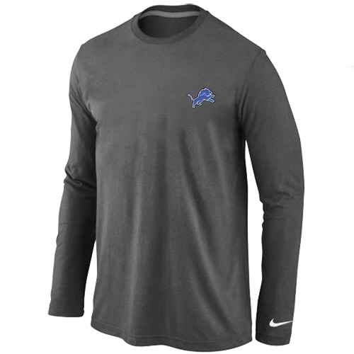 Detroit Lions Logo Long Sleeve T-Shirt D.Grey