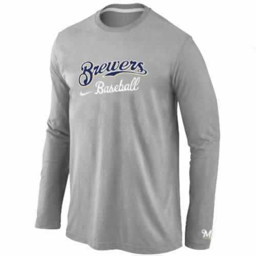 Milwaukee Brewers Long Sleeve T-Shirt Grey